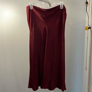 NWT Time and Tru Dark Red Midi Slip Skirt